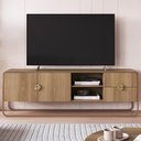 Ver imagem 2 de Rack Bancada Organica Tv 65 Polegadas 180 Cm 28076 Artesano Hanover Dourado