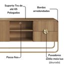 Ver imagem 6 de Rack Bancada Organica Tv 65 Polegadas 180 Cm 28076 Artesano Hanover Dourado