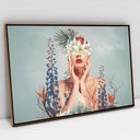 Ver imagem 1 de Quadro Decorativo em Canvas Floral Florescer TaColado Moldura Flutuante 4,5cm Freijó 120 x 80cm