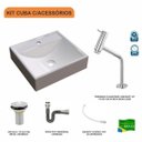 Ver imagem 3 de Kit Cuba Q39 com Torneira Pratika 1060 Metal e Válvula 1 Pol. Sifão Cromado e Flexível Compace