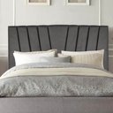 Ver imagem 2 de Cabeceira Estofada Cama Box Solteiro Bélgica 110cm Courino:cinza Escuro