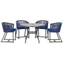 Ver imagem 1 de Mesa com 4 Cadeiras e Noronha Estofado 10 Trama Original Azul
