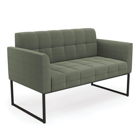 Sofá Namoradeira 2 Lugares Industrial Preto Elisa Bouclê D03 - D'Rossi Cor Menta