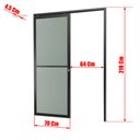 Ver imagem 4 de Porta de Correr Suspensa Vidrao Dir L.25 Preta 210x70 Brimak