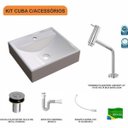 Ver imagem 3 de Kit Cuba Q39 com Torneira Pratika 1060 Metal e Válvula Click 1"b Sifão Pvc e Flexível Compace