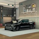 Ver imagem 2 de Cama Infantil Solteiro Caminhonete Raam Preta Mdf/mdp Resistente