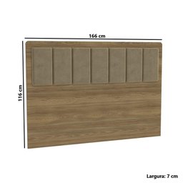Cabeceira Estofada para Cama Box Queen 158cm N801 Kappesberg - Nogueira - 3