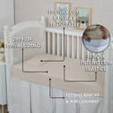 Ver imagem 4 de Forro de Bebê Lençol Berço 2 Peças Conjunto 100% Algodão 200 Fios Toque Macio:avela