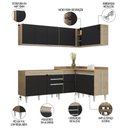 Ver imagem 3 de Armário de Cozinha Modulado de Canto 6 Peças Cp28 Balcão sem Tampo Castanho/preto - Lumil Lumil Móve