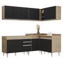 Ver imagem 1 de Armário de Cozinha Modulado de Canto 6 Peças Cp28 Balcão sem Tampo Castanho/preto - Lumil Lumil Móve