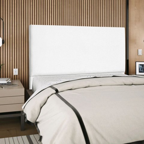 Cabeceira Cama Box Orgânica King 195cm Luna Suede C/frame Branco
