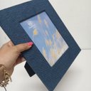 Ver imagem 3 de Porta-Retrato de Chenile Azul 30.0x25.0x1.0cm Foto Mesa Decoração Sala Presente