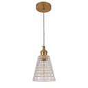 Ver imagem 1 de Pendente Dourado Vidro Transparente 13cm 1E27 PARIS LUZ