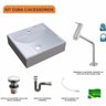 Kit Cuba Q39 com Torneira Pratika 1060 Metal e Válvula Click 1"g Sifão Cromado e Flexível Compace - 3