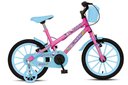 Ver imagem 1 de Bicicleta Aurora Fest, Aro 16, com Freios V-brake, com Rodas de Apoio, Capa Corrente e Cestinha Rosa
