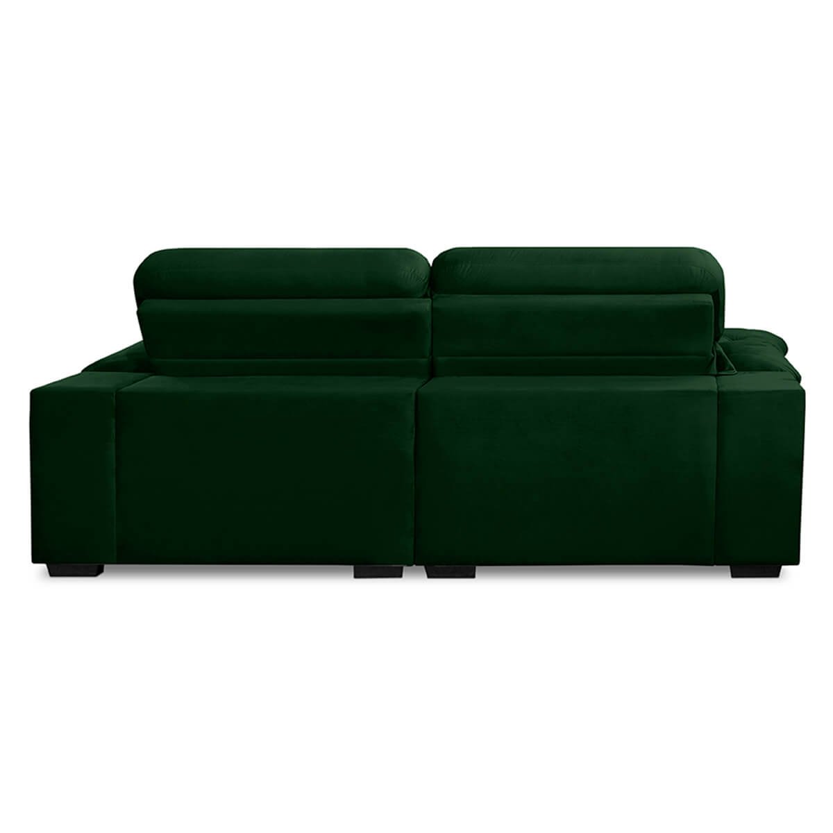 Sofa Retratil Reclinavel 2 Lugares 2,10m Crystal Veludo Verde Lansofbr Lansof Brasil - 5