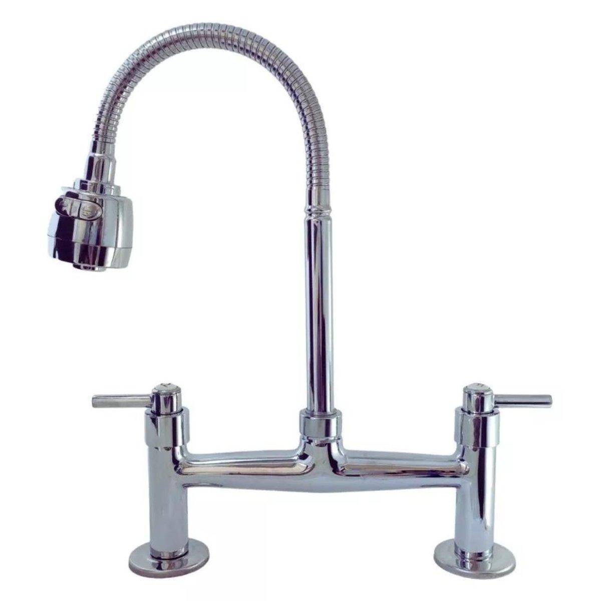 4256 C81 Torneira Misturador Gourmet Bica Móvel Tubo Flexível Cromado Arejador Chuveirinho para Banc - 4