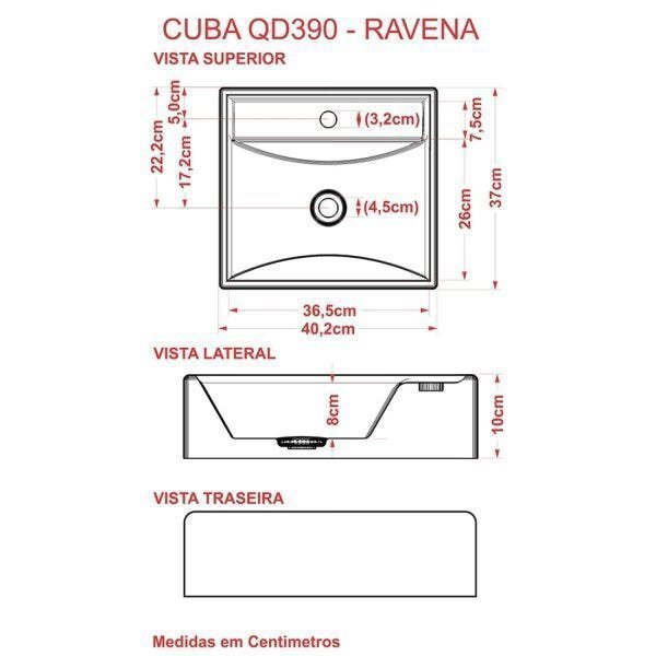 Kit Cuba Q39 com Torneira Pratika 1060 Metal e Válvula Click 1 Pol. 1/2 Sifão PVC e Flexível Compace - 8
