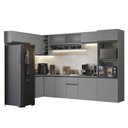 Ver mais imagens de Armário de Cozinha Compacta de Canto Suspenso 465cm Nice Madesa 02 Cinza