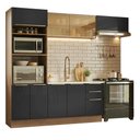 Ver imagem 2 de Armário de Cozinha Completa 270 X 60 cm Rustic/Preto Lux Madesa 08