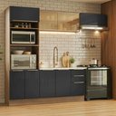 Ver imagem 1 de Armário de Cozinha Completa 270 X 60 cm Rustic/Preto Lux Madesa 08