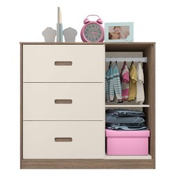 Quarto de Bebê Lívia e Berço Americano Retro Maya Carvalho Off White com Colchão Gazin - Canaã - 6