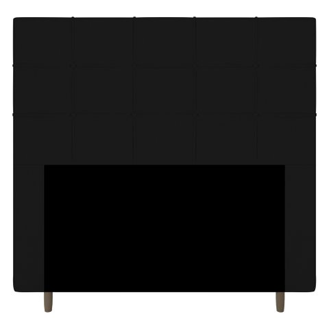 Cabeceira Cama Box Casal King Size Leiria 195cm Suede Preto - Desk Design