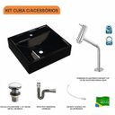 Ver imagem 3 de Kit Cuba Q39 com Torneira Pratika 1060 Metal e Válvula Click 1 Pol. 1/2 Sifão Cromado e Flexível com