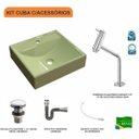 Ver imagem 3 de Kit Cuba Q39 com Torneira Pratika 1060 Metal e Válvula Click 1 Pol. 1/2 Sifão Cromado e Flexível com
