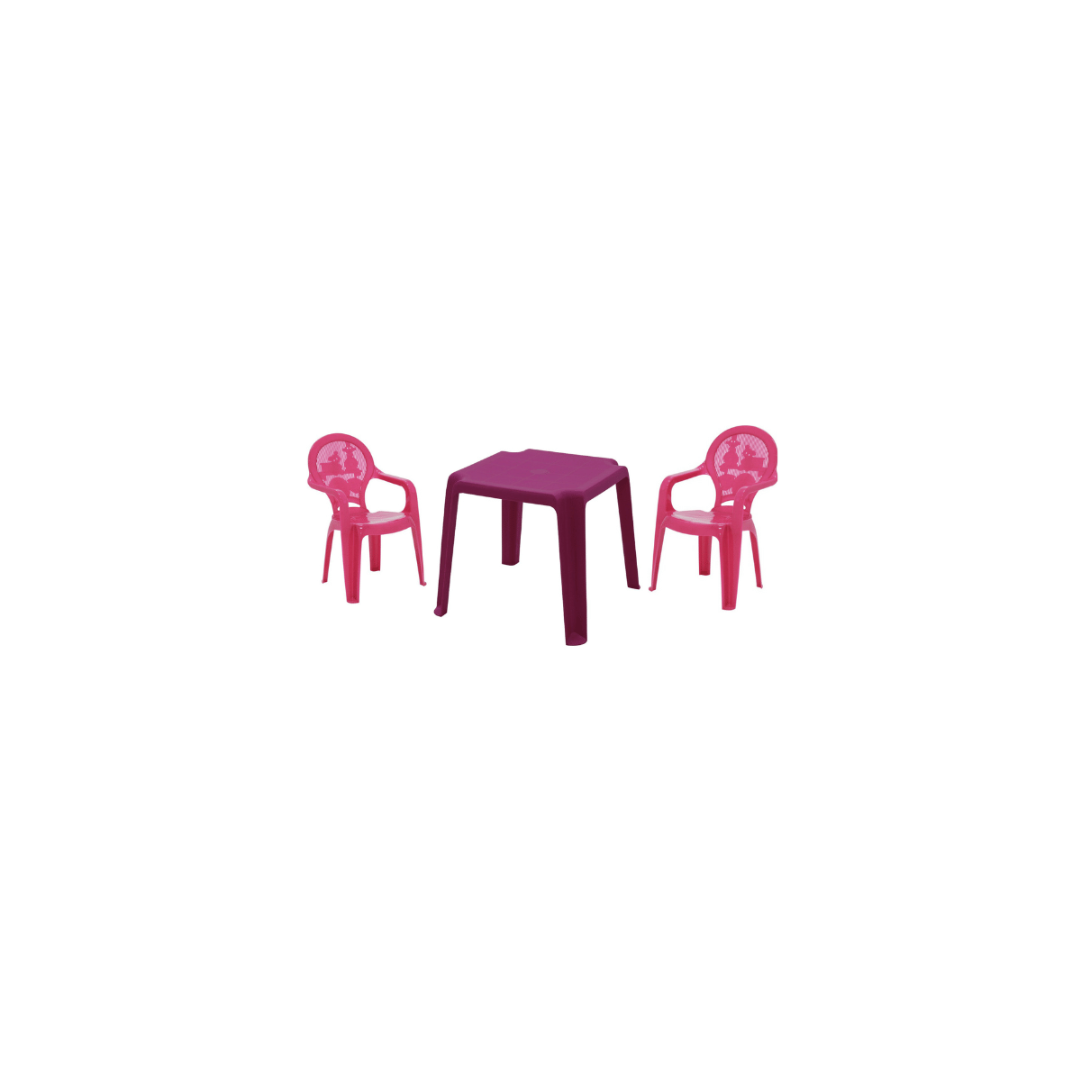 Kit Poltronas Infantil + Mesa Infantil Plastica Rosa Tramontina - 2