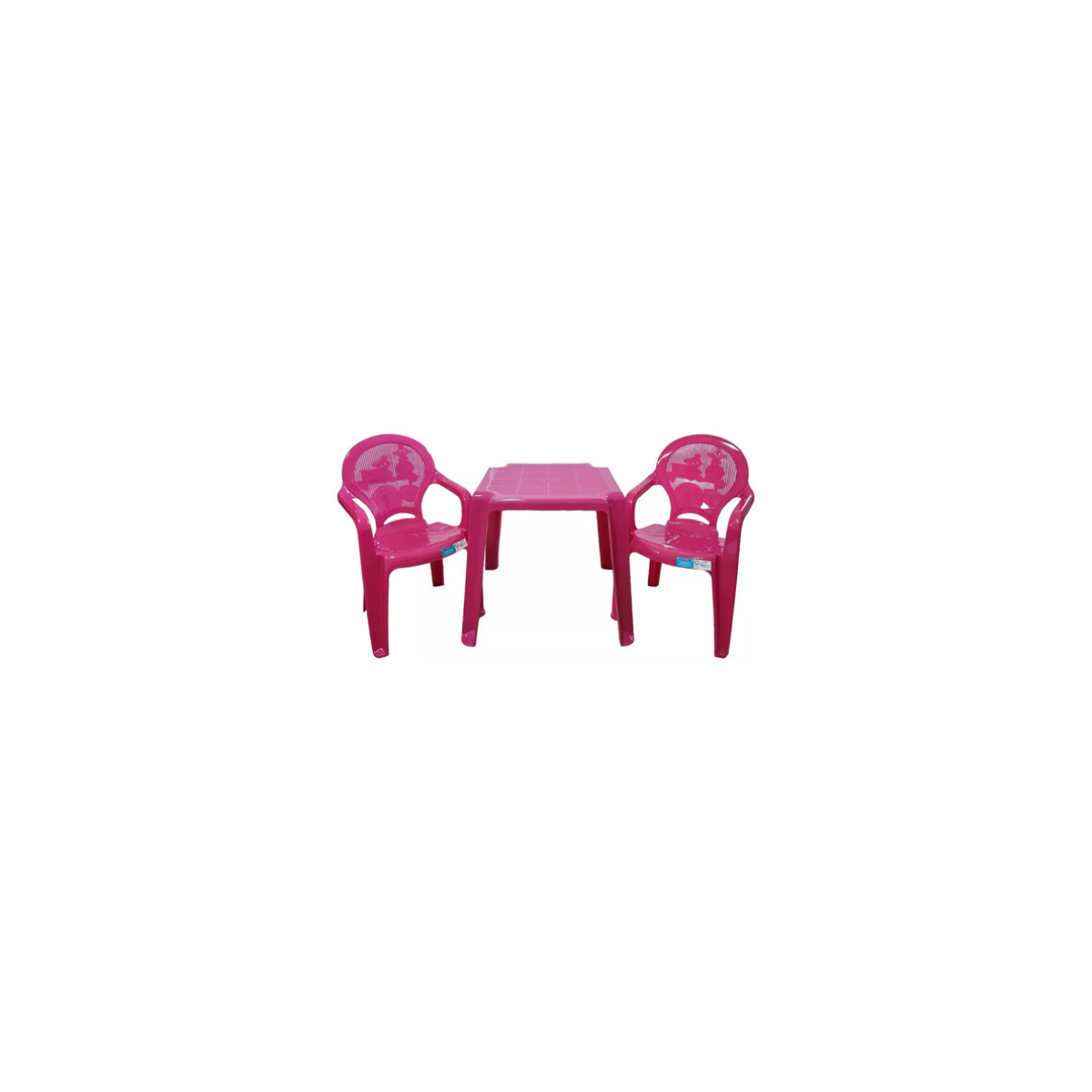 Kit Poltronas Infantil + Mesa Infantil Plastica Rosa Tramontina