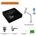 Ver imagem 3 de Kit Cuba Q39 com Torneira Pratika 1060 Metal e Válvula Click 1 Pol. 1/2 Sifão Cromado e Flexível com