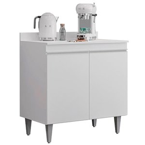 Balcão de Cozinha para Cooktop com Tampo 80cm Nina M05 Branco - Inoviza