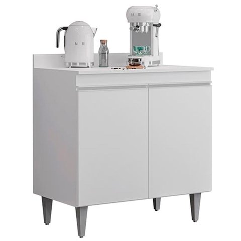 Balcão de Cozinha para Cooktop com Tampo 80cm Nina M05 Branco - Inoviza