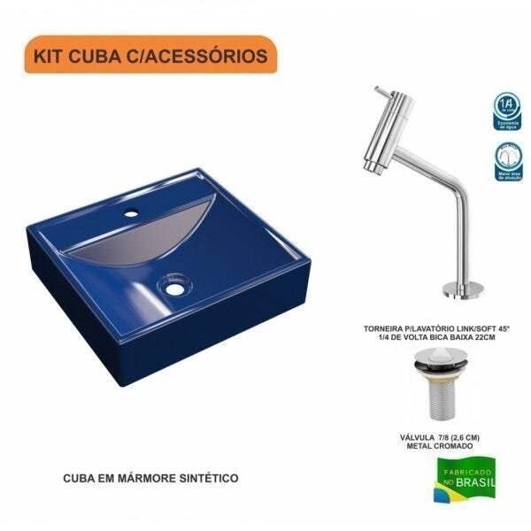 Kit Cuba Q39 com Torneira Pratika 1060 Metal e Válvula 1 Pol. Compace - 3