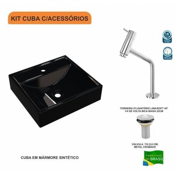 Kit Cuba Q39 com Torneira Pratika 1060 Metal e Válvula 1 Pol. Compace - 3