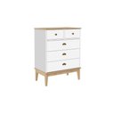 Ver imagem 2 de Cômoda 5 Gavetas 70cm Puxadores Metálicos Cor:mel Branco