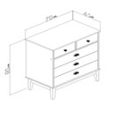Ver imagem 3 de Cômoda 5 Gavetas 70cm Puxadores Metálicos Cor:mel Branco