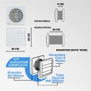 Ver imagem 2 de Kit Exaustor Banheiro Completo Bivolt 15cm Duto Grade Inseto