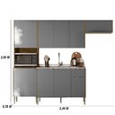 Ver imagem 3 de Cozinha Completa Soul com Balcão para Pia 9 Portas Nicho P/ Micro-ondas Mdp 2,49m - Freijó/gris