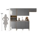 Ver imagem 5 de Cozinha Completa Soul com Balcão para Pia 9 Portas Nicho P/ Micro-ondas Mdp 2,49m - Freijó/gris