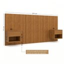 Ver imagem 3 de Cabeceira Casal Queen com 2 Mesas de Cabeceira LED 3500k e Tomadas 100% MDF Ayla
