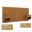Ver imagem 7 de Cabeceira Casal Queen com 2 Mesas de Cabeceira LED 3500k e Tomadas 100% MDF Ayla