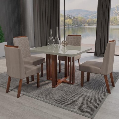 Sala de Jantar 90x90 4 Cadeiras Paola Bom Pastor