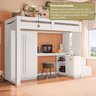 Cama Alta Office Infantil Juvenil com Roupeiro e Escrivaninha Moon Yescasa - 8