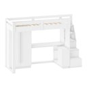 Ver imagem 2 de Cama Alta Beliche Office Infantil/Juvenil com Roupeiro e Escrivaninha Moon Yescasa Branco