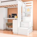 Ver imagem 7 de Cama Alta Beliche Office Infantil/Juvenil com Roupeiro e Escrivaninha Moon Yescasa Branco