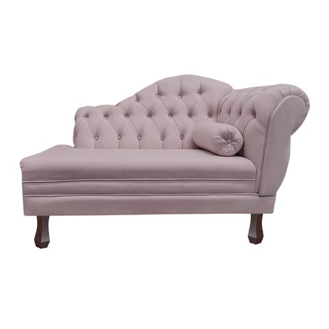 Recamier Sofá Esquerdo Larissa 120cm Sala Veludo Rose - Incasa Decor