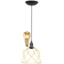 Ver imagem 1 de Pendente Aramado Teto Cálice Luminária Lustre Retrô Balcão + Lâmpada Led ST64 Vintage Dourado