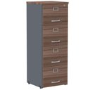 Ver imagem 1 de Armário de Arquivo Oficio PE25 Pandin 45,70 cm (largura) em MDP Cor Walnut e Grafito com 4 Gavetas